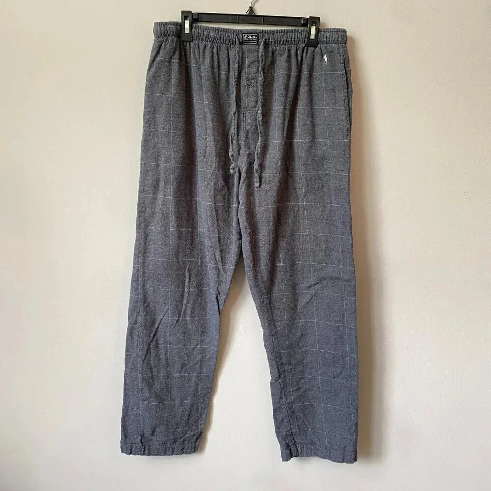 Vintage Polo Ralph Lauren Men's XL Flannel Plaid Straight Leg Lounge Sleep Pants